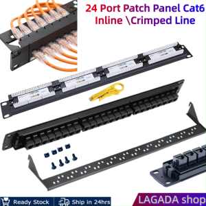 24 Ports Patch Panel CAT6 UTP All-metal Rack Mount Suitable Inline Keystone Cat 6 Keystone Ethernet