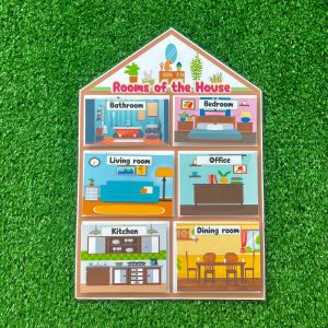 rooms of the house สื่อการสอนภาษาอังกฤษ ห้องต่างๆ สื่อการสอนทำมือ