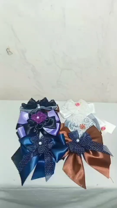 เน็ตผม เน็ตผมโบว์ โบว์ติดผม กิ๊บสปริง เน็ตคลุมผม ริบบิ้นผ้าใหมซาติน งานDIY พร้อมส่ง