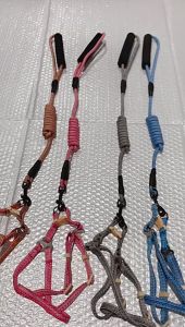 สายจูงสุนัข สายรัดอกสุนัข เชือกจูงสุนัข มีหลายสี/ไซส์ให้เลือก หมัดระเบิด วัสดุผ้าลินิน