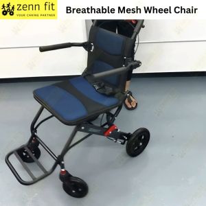 6.9kg Zennfit Foldable Lightweight Wheel Chair Breathable Mesh Cushion Removable Seat Wheelchair Kerusi Orang Tua