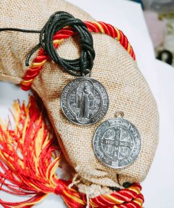 St. Benedict Miraculous Silver Medal 1.2 inch Size For Protection Against Evil Pendant Necklace