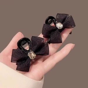 1Pcs Fashionable Butterfly Knot Hair Claw Clip Womens Mesh Side Hair Clip Elegant Hair Accessories