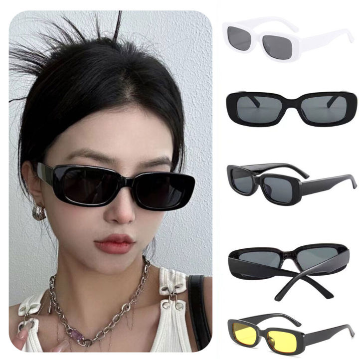 Hip hop Rectangle Sunglasses European and American Summer Small Square Shades Retro Eyewear For Woman and Man Lazada PH