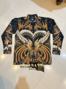 Kemeja Batik Cowok Lengan Panjang Katun