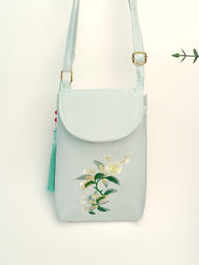 กระเป๋าสะพายข้างผ้าซาตินปักลายสไตล์จีนโบราณ กระเป๋าสะพายข้างขนาดเล็ก ลายดอกไม้ สไตล์ลำลอง กระเป๋าสะพายข้างแบบลำลองสำหรับวัยรุ่น