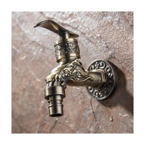 1 Pcs Faucet Brass Antique Bronze Washing Machine Crane Decorative Outdoor Faucet Vintage Garden Bibcock Tap Wall Mounted