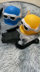 หมวกกันน็อค กันแดด กันฝน หมวกกันเทียบกันฝน ติดก้านกระจก Mobile Phone Holder Helmet สำหรับเซรัมเก็บหอมยาว
