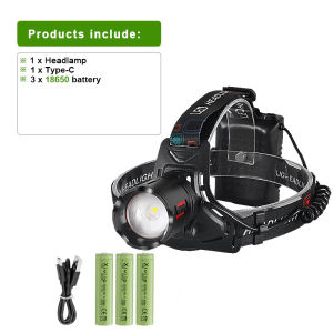 990000000LM Ultra Powerful Headlamp 3*18650 USB Rechargeable LED Headlamp Super Bright 5000M Head Flashlight Fishing Hiking