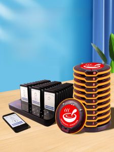 Wireless Restaurant Call Device Hot Pot Takeout Bell Bank Call round Plate Number Tag Call Bell Hotel Dining Wireless Call Device