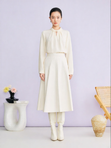Elegant Commuter Lace-Knit Twisted Collar Silk Shirt