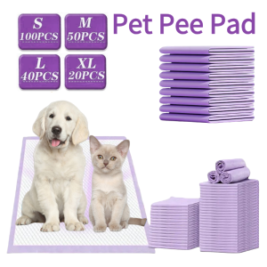 100PCS Absorbent Dogs Diapers Disposable Puppy Cat Pee Pads Quick Dry Surface Mat Clean Cushion Pet Supplies