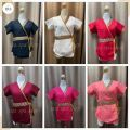 เสื้อสปา เสื้อหมอนวด ผูกเอว ผ้าโซล่อน แต่งไทย ใส่สบาย หลายสี พร้อมส่ง. 