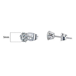 Huitan Simple Stud Earrings 3-10MM Cubic Zirconia Crystal Daily Wear Versatile Earrings for Women Men Timeless Style Jewelry Hot