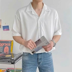 [TẶNG 1 ĐÔI TẤT] Áo sơ mi cổ vest nam nữ form rộng thời trang hot trend phong cách Hàn Quốc