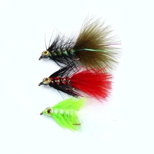 ICERIO 4/6PCS Mồi Câu Woolly Bugger Buộc Tay Với Mặt Nạ Đầu Lâu Cá Mắt 3D Dành Cho Câu Cá Nước Ngọt & Nước Mặn Dụng Cụ Câu Cá Nhân Tạo