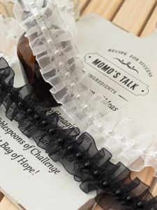 Ruy Băng Satin Không Đàn Hồi Hai Mặt Viền Ren Viền Ngọc Trai Viền Gương DIY Sổ Tay Thủ Công Vật Liệu Phụ Trợ