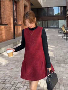 Elegant A-Line Mini Dress Sleeveless High Waist Vintage Style Womens Fashion Spring Autumn Winter Short Skirt without Brand