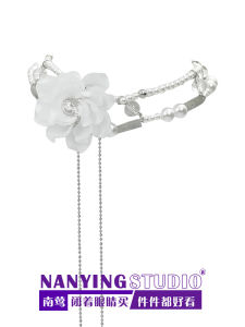 Nanying White Camellia Bead Tassel Necklace Unique Design Spring Summer Fashion Jewelry Womens Choker  out New Style