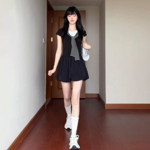 Y6Y | Elegant Black Summer & Winter Dress Female A-Line Waisted Flared