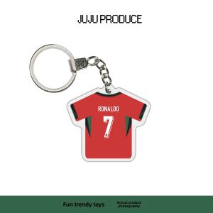 Creative Cristiano Ronaldo Cup Keychain Cartoon Jersey Fan Gift Backpack Pendant Car Decoration Sports Themed Accessory