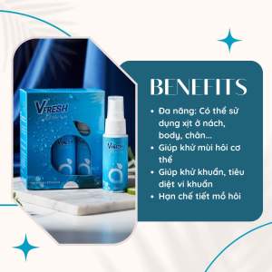 Hộp 6 Chai Xịt Khử Mùi Vfresh - Khử Mùi Cơ Thể Thơm Mát - Dùng Hàng Ngày