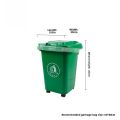 Large 50L Outdoor Office Commercial Wheelie Bin Kitchen Waste Sorting Trash Can with Four Universal Wheels for Household Use. 