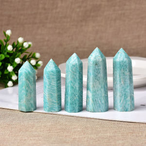 1PC Tự Nhiên Pha Lê Điểm Amazonite Chữa Bệnh Obelisk Thạch Anh Cây Đũa Phép Xanh Trang Trí Nhà Reiki Đá Năng Lượng Kim Tự Tháp Phong Thủy Vật Trang Trí