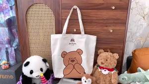 [Original with Blue Dust Bag]  Uk jellycat Little Bear Canvas Bag Shoulder Bag for Women Simple Bag New Year Gift for Children and Girls