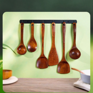 Large Long Handle Wooden Soup Spoon