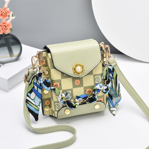 กระเป๋าสะพายข้าง PU น้ำหนักเบา สไตล์ยุโรป สำหรับใส่โทรศัพท์มือถือ กระเป๋าสะพายข้างสี่เหลี่ยมเล็ก กระเป๋าถือแบบมีซิป