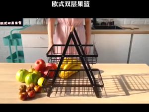 DTG OMG !!! Rak Dapur Rak Buah Besi Segitiga Tingkat 2 Serbaguna Rak Keranjang Bawang Buah Dan Sayur