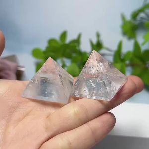 Natural Crystal Point Clear quartz Pyramid Healing Obelisk Yellow Quartz Wand Beautiful Ornament for Home Decor Energy Stone