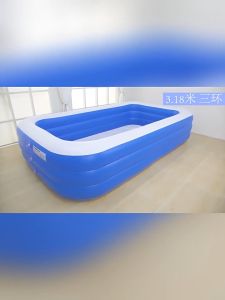 Portable large inflatable blue spliced swimming pool for children/infants without air pump indoor outdoor family size