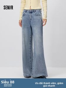 Semir | Drilled Loose Flare Jeans Womens Fashion Slim Pants