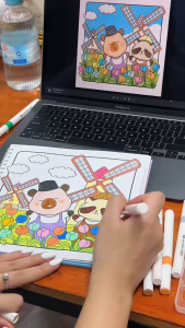 Sách Tô Màu - Capy Holiday - Cute & Comfy Coloring Book (gáy lò xo bìa có nhũ)