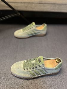 Mens Summer Breathable Fashionable Comfortable Genuine Leather Skateboarding Shoes Casual Sports Retro Style round Toe Shoes