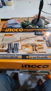 INGCO รุ่น COSLI22121 ชุดสว่านไร้สาย + ปืนยิงกาวไร้สาย + ไฟฉาย 12 โวลท์ (แบต 2 ก้อน + ที่ชาร์จ) + ไฟฉายคาดศีรษะ (พร้อมอุปกรณ์) ( Combo Set )