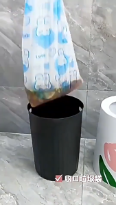 Singapore 50Pcs Drawstring Garbage Bag Trash Bag with Rope Easy Pull Household Trash Bags Dustbin Bag