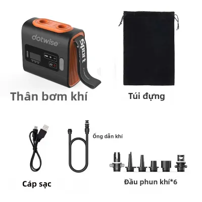 Máy Bơm Không Khí Điện Không Dây Di Động Dùng Cho Cắm Trại Ngoài Trời Phao SUP Lều Bơm Hơi Thuyền Kayak - Chất Liệu Nhựa
