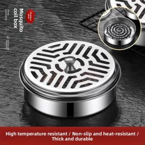 MONLEYTA | Stainless Steel Mosquito Coil Tray Holder Safe With Cover Fireproof and Heat Resistant Home Use Mosquito Coil Burner Support Frame