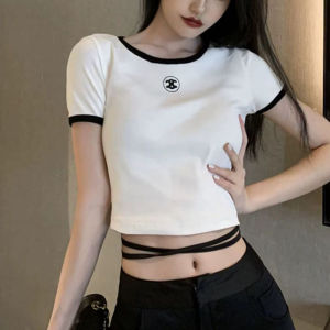 Elegant Short Sleeve Crop Top