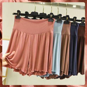 Outwear High Waist Belly Contracting Loose Shorts Womens Summer Modal Home Casual Pants Wooden Ear Thin Pajamas Culottes