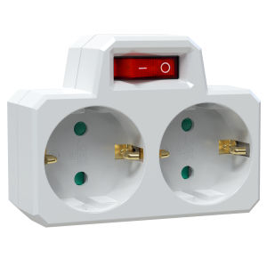 EU plug extension conversion socket with indicator switch ON/OFF power supply 2-pin 4.8 mm EU-Germany travel adapter 16A 250V
