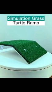 Turtle Rest Platform Simulation Grass Turtle Ramp Lawn Tortoise Climbing Ladder For Small Reptile