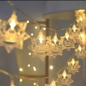 3 Meter 20LED Lampu Bulan Bintang Dekorasi Idul Fitri / Lampu Hiasan Lentera Ramadan