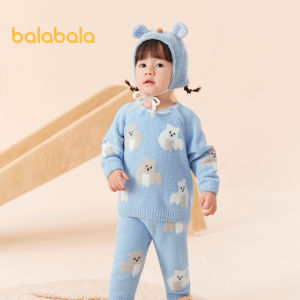 Balabala áo liền quần trẻ em quần áo mùa đông 2023 quần áo trẻ em mới quần áo tập bò bọc áo rắm nửa nhung ấm áp dễ thương