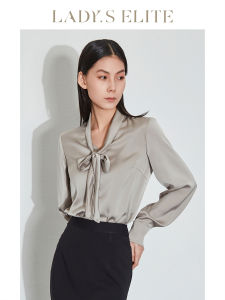 LadyS Elite | New Commute Style Satin Bowtie Shirt