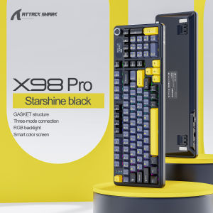 ATTACK SHARK | ATTACK SHARK X98Pro Wireless Mechanical Keyboard Smart Color Screen 4000mAh Battery PBT Keycaps Web Driver for Mac Windows