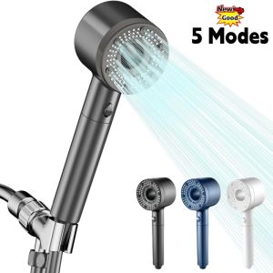 5 Mode Adjustable Shower Head Rainfall Shower Large Flow Showerhead High Pressure Water Saving Shower Mixer Bathroom Accessories